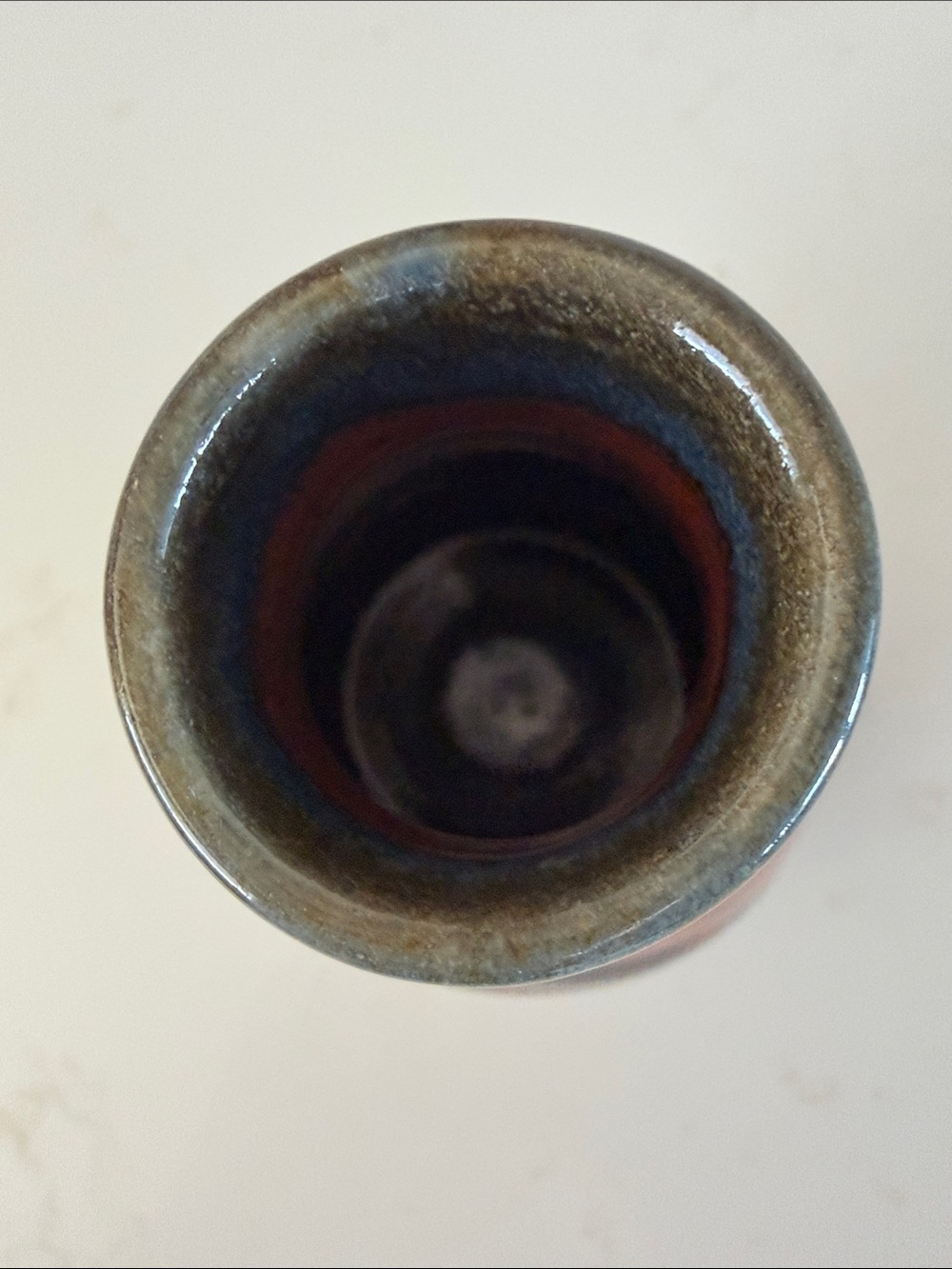 New Beautiful Handmade Ceramic Sake Set in Blue and Coral - Picture 6 of 14